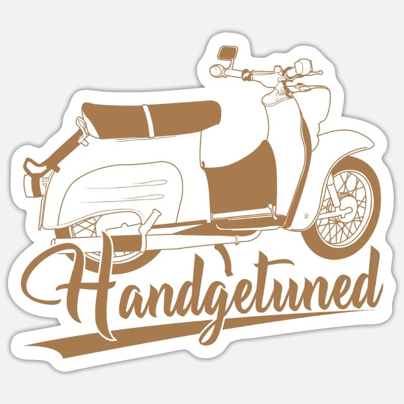 DDR Moped Simme Simson Handgetuned - Sticker Größe S (10 x 10 cm) - Mattweiß