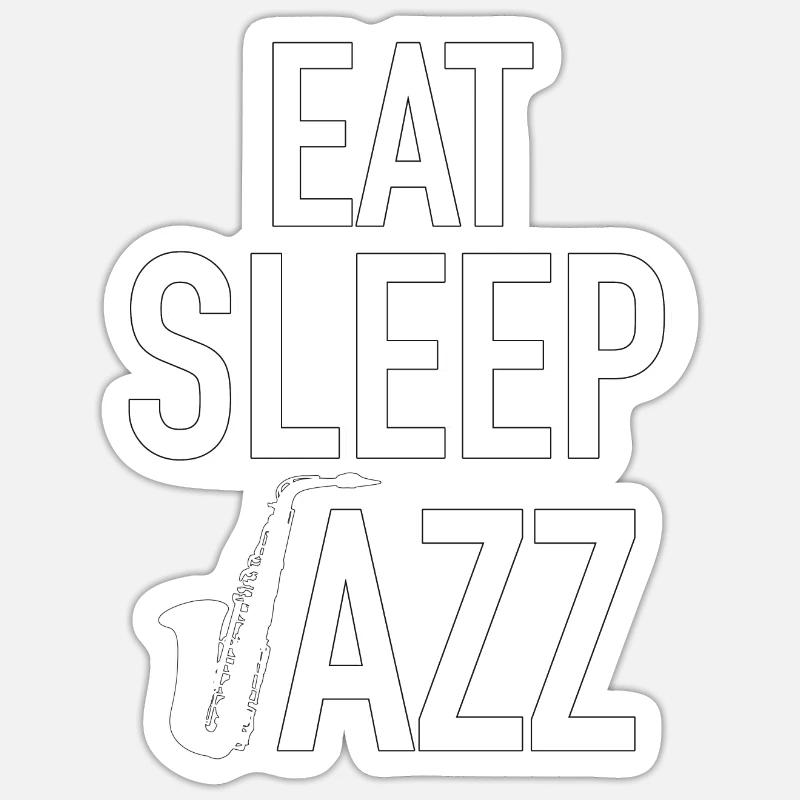 Jazz - Sticker taille S (10 x 10 cm) - blanc mat