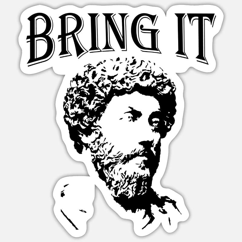 Apportez-le | Stoïcisme de Marc Aurèle - Sticker taille S (10 x 10 cm) - blanc mat