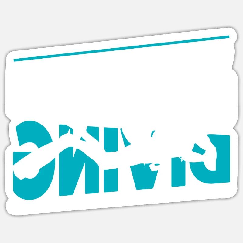 plongeur - Sticker taille S (10 x 10 cm) - blanc mat