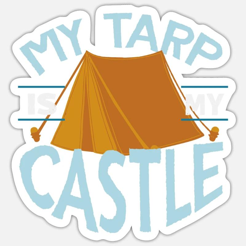 tent - Sticker size S (10 x 10 cm) - white matte