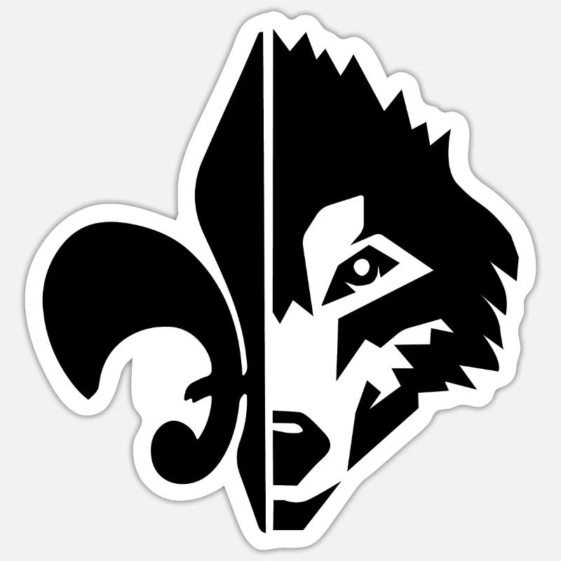 Scout Wolf Woelflinge - Sticker formato S (10 x 10 cm) - bianco opaco