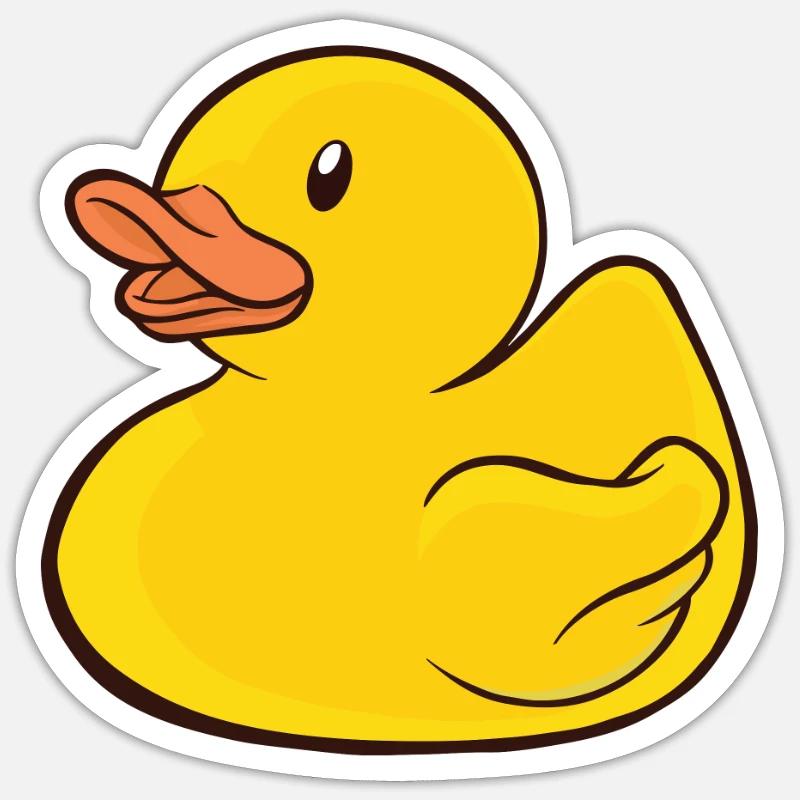 Badeente Gummiente - Sticker Größe S (10 x 10 cm) - Mattweiß