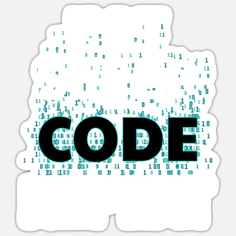 Eat Sleep Code Programmation informatique Nerd Java - Sticker taille S (10 x 10 cm) - blanc mat