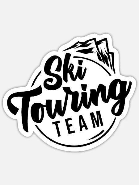 Skitouren Skibergsteigen Ski Skitourengehen Tour - Sticker Größe S (10 x 10 cm) - Mattweiß