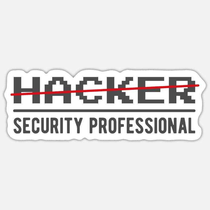 Hacker Security Professional Spruch Informatiker - Sticker Größe S (10 x 10 cm) - Mattweiß