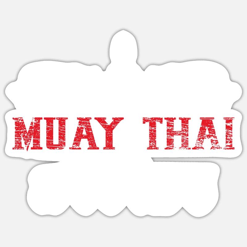 Muay Thai - Sticker Größe S (10 x 10 cm) - Mattweiß