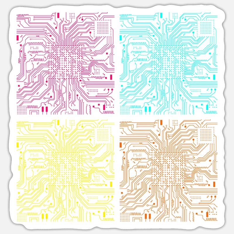 CPU processor computer scientist computer - Sticker size S (10 x 10 cm) - white matte