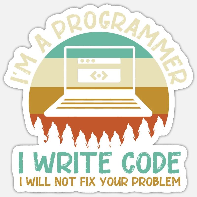 Programmeur Code Codage Sticker taille S (10 x 10 cm)