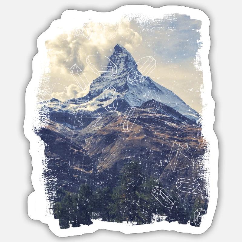 Mountains & Diamonds - Sticker size S (10 x 10 cm) - white matte