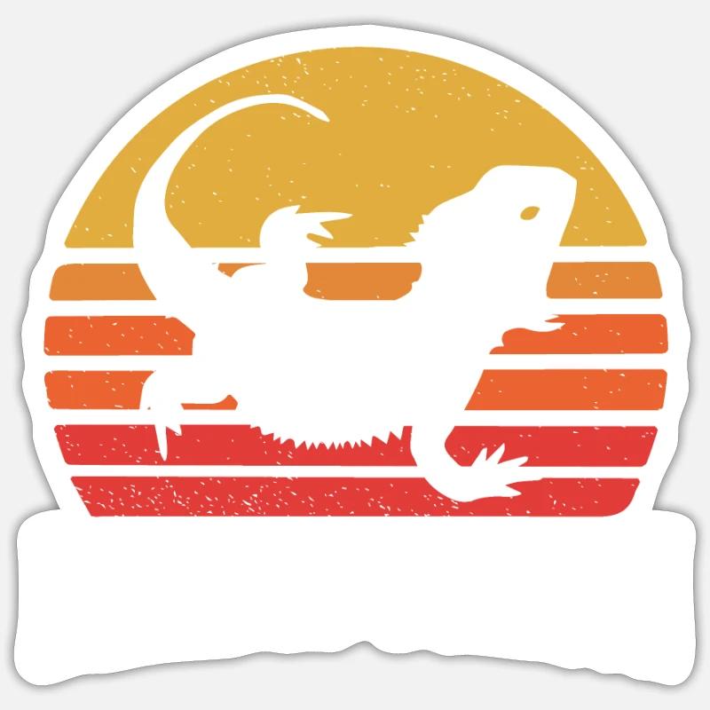 Bartdrache - Sticker Größe S (10 x 10 cm) - Mattweiß
