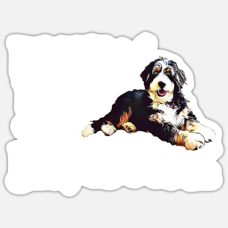 Bernedoodle - Sticker taille S (10 x 10 cm) - blanc mat