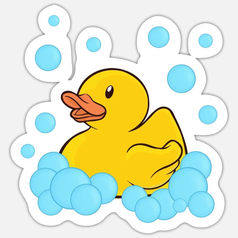 Badeente Gummiente Sticker Größe S (10 x 10 cm)