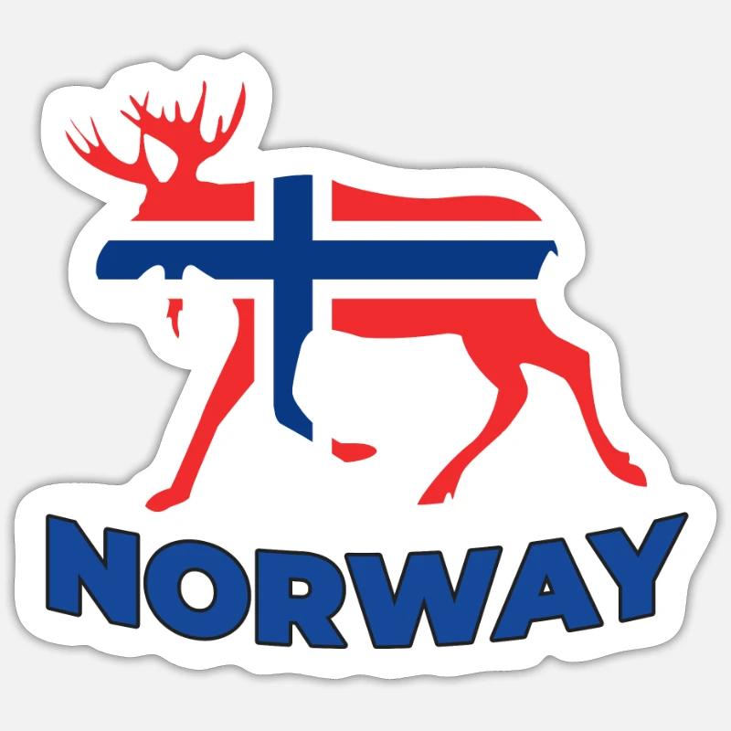 Norvège Elch - Sticker taille S (10 x 10 cm) - blanc mat