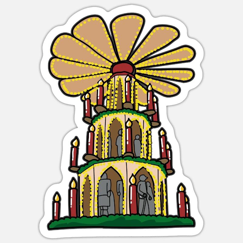 Pyramide de Noël pyramide de Erzgebirge Noël Sticker taille S (10 x 10 cm)