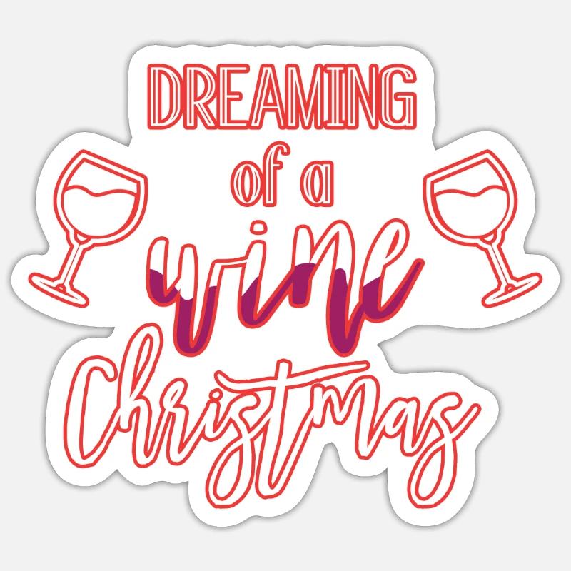 Vin de noel - Sticker taille S (10 x 10 cm) - blanc mat