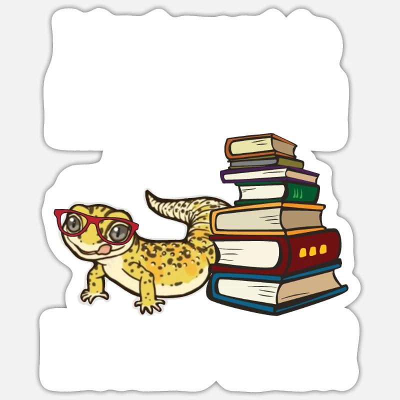 Leopard Gecko - Sticker size S (10 x 10 cm) - white matte