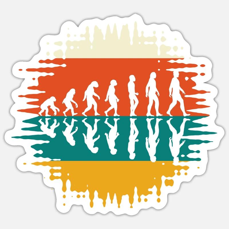Evolution human history retro Sticker size S (10 x 10 cm)