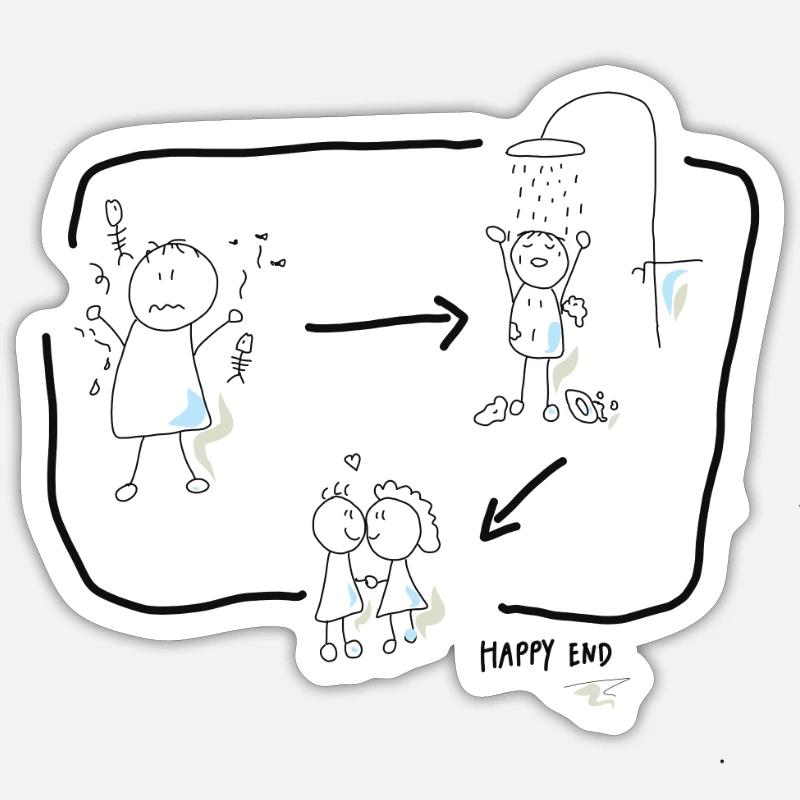 Duschen macht Stinker sauber Sticker Größe S (10 x 10 cm)