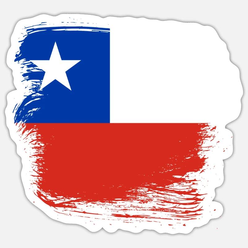 Chile flag - Sticker size S (10 x 10 cm) - white matte