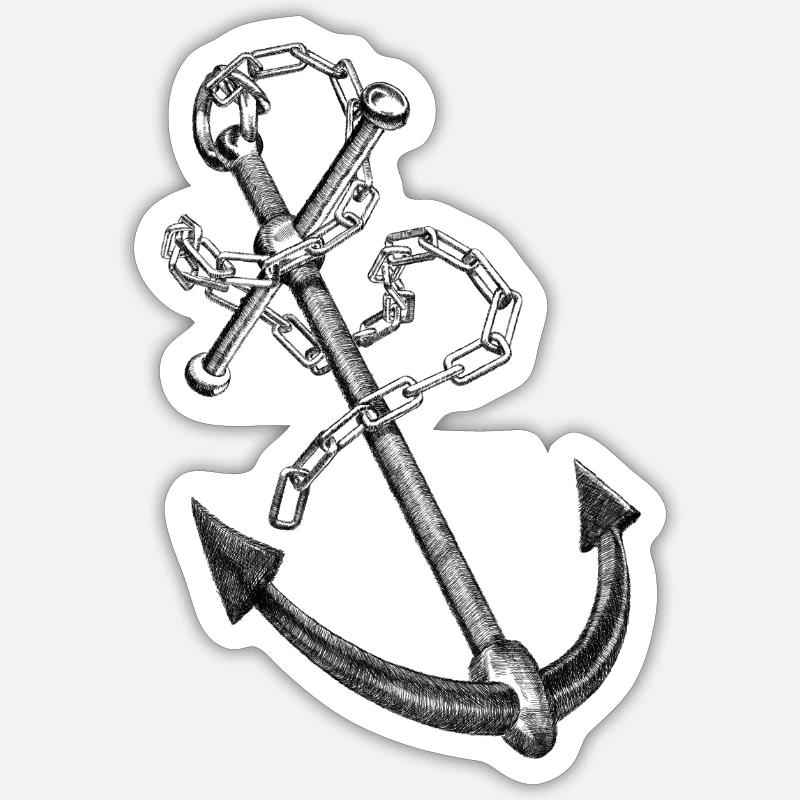 Anker - Sticker Größe S (10 x 10 cm) - Mattweiß