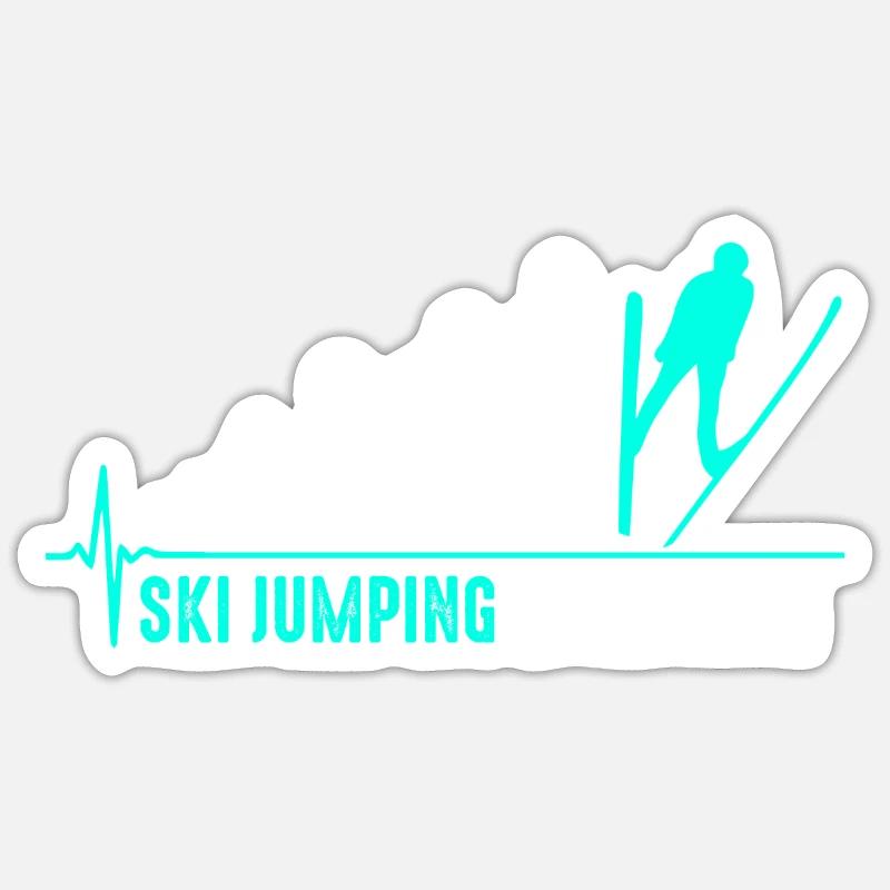 Ski Jumping Evolution Birth - Sticker size S (10 x 10 cm) - white matte