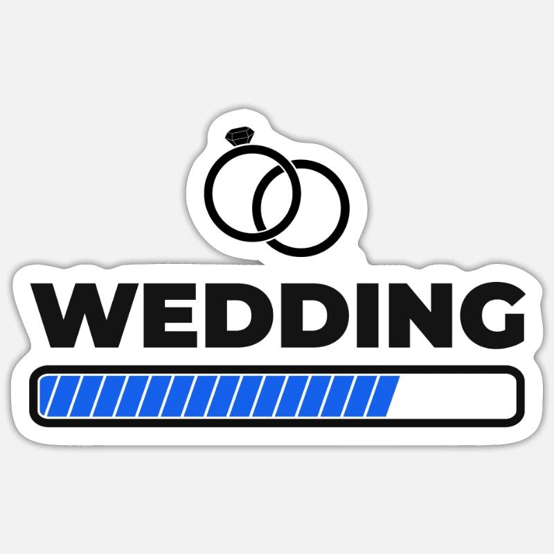 Hochzeit Loading - Sticker Größe S (10 x 10 cm) - Mattweiß