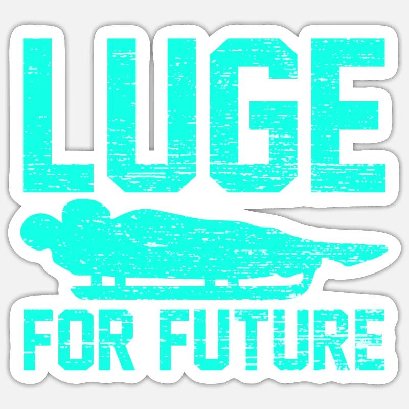 Luge de course - Sticker taille S (10 x 10 cm) - blanc mat