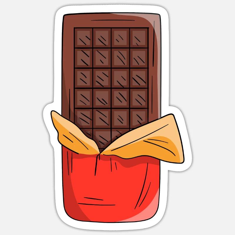 Tablette de chocolat tablette de chocolat cadeau de chocolat Sticker taille S (10 x 10 cm)
