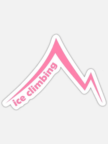 Eispickel Eisklettern Eiskletterer Eiswand Berg - Sticker Größe S (10 x 10 cm) - Mattweiß