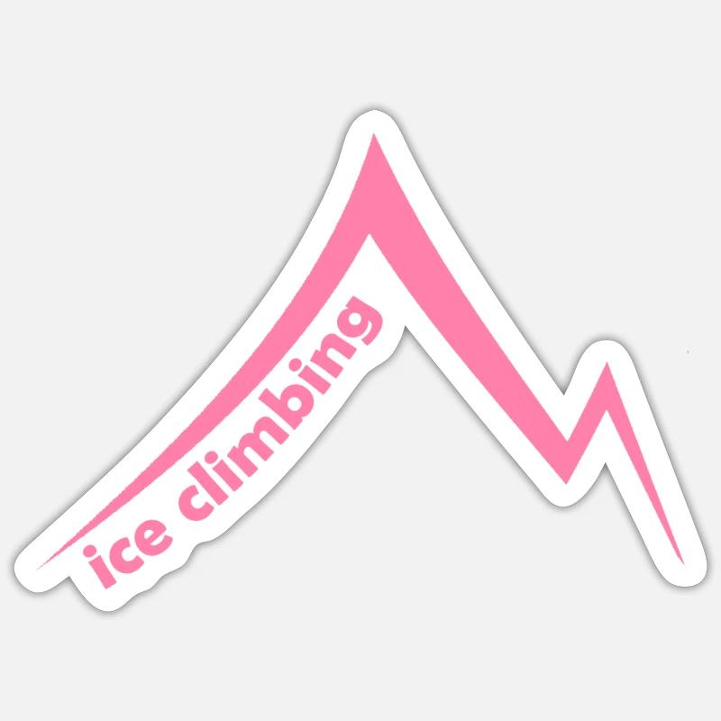 Eispickel Eisklettern Eiskletterer Eiswand Berg - Sticker Größe S (10 x 10 cm) - Mattweiß
