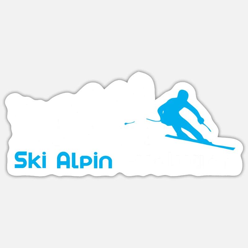 Alpine Skiing Evolution - Sticker size S (10 x 10 cm) - white matte