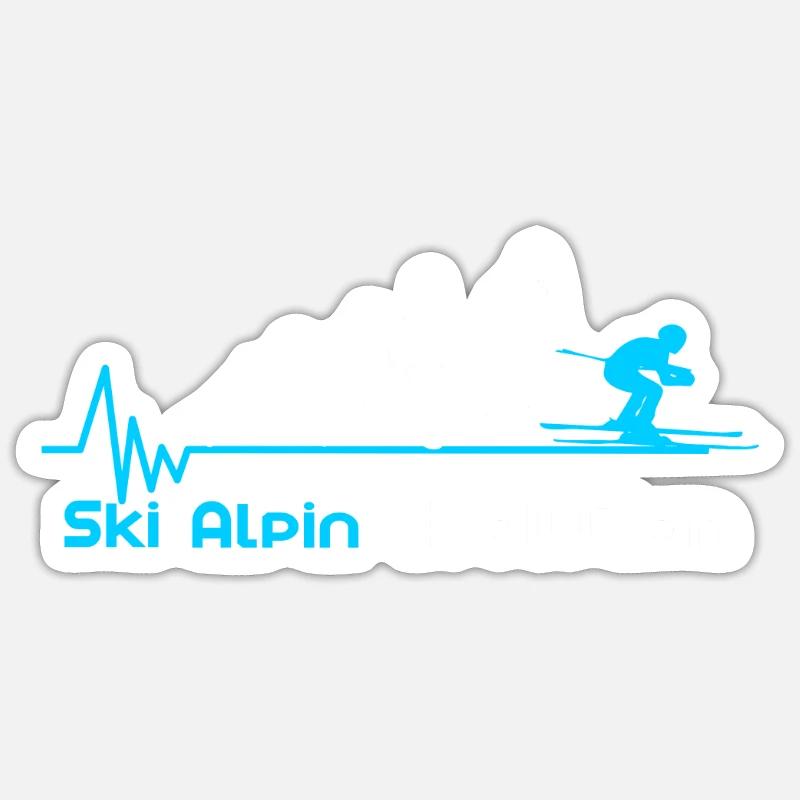Alpine Skiing Evolution - Sticker size S (10 x 10 cm) - white matte
