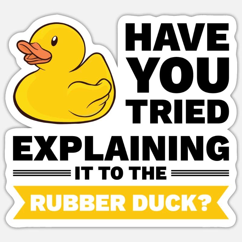 Programmierer Gummiente Debug Sticker Größe S (10 x 10 cm)