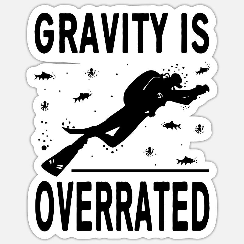 Gravité de plongée - Sticker taille S (10 x 10 cm) - blanc mat
