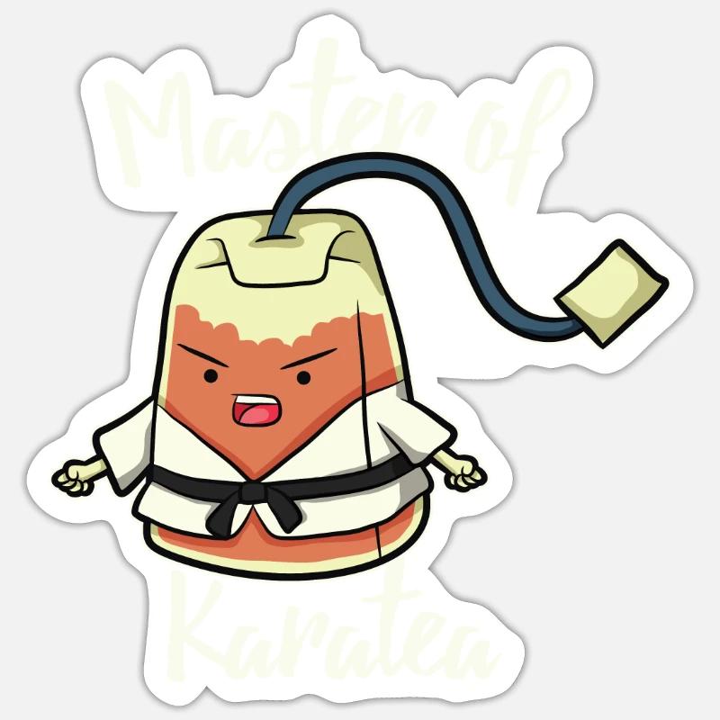 XASTY Master Karatee Tea Kampfsport Freizeit - Sticker Größe S (10 x 10 cm) - Mattweiß