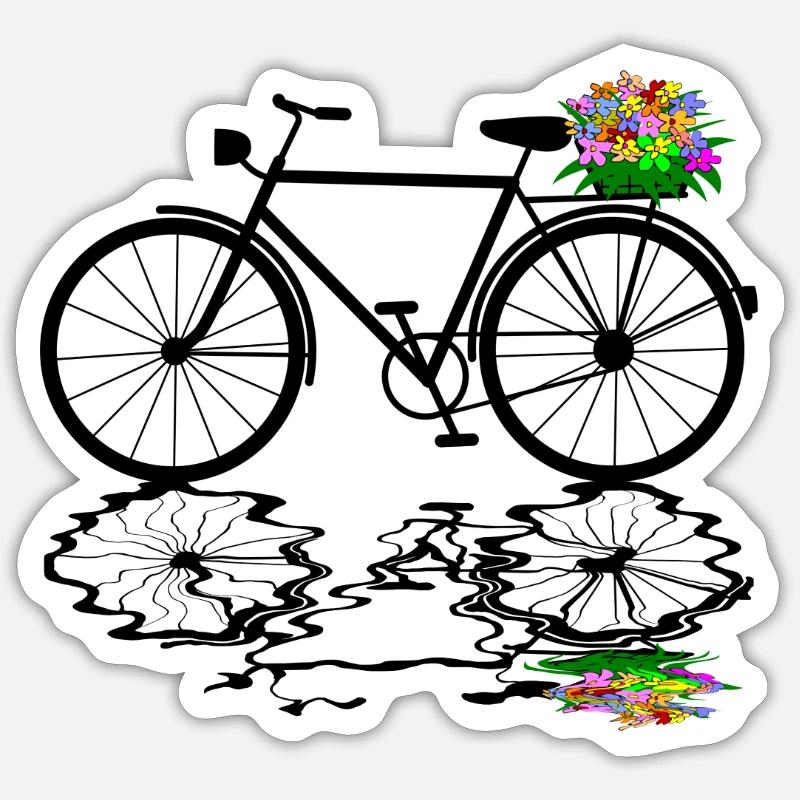 bicyclette - Sticker taille S (10 x 10 cm) - blanc mat