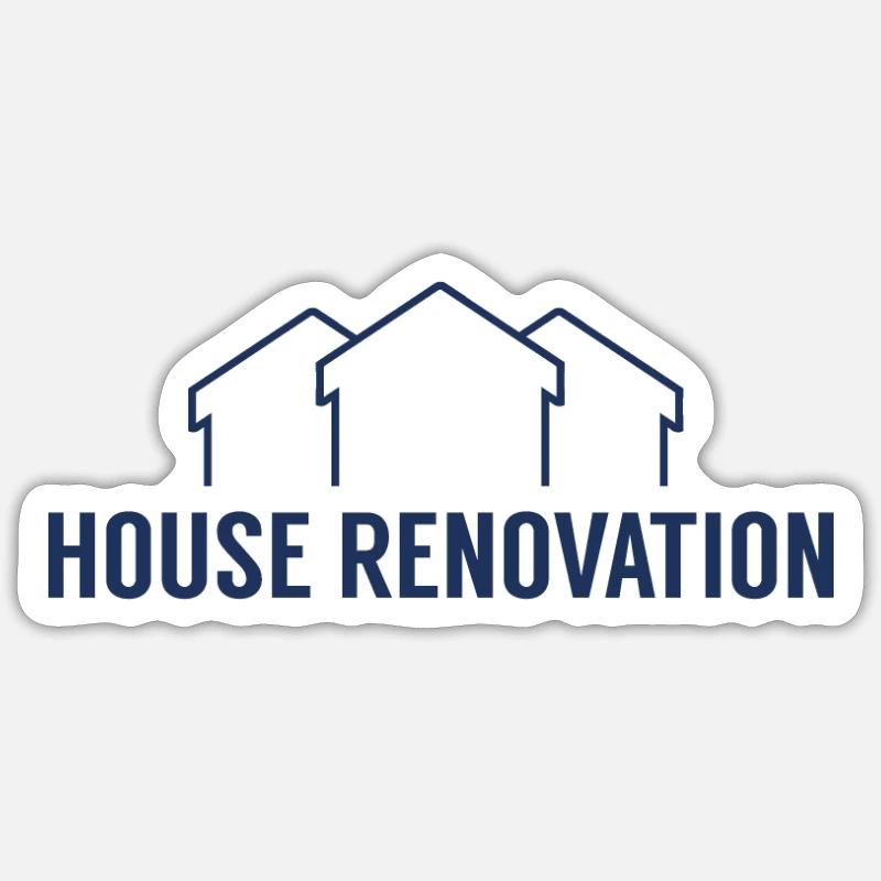 Rénovation de maison - Sticker taille S (10 x 10 cm) - blanc mat