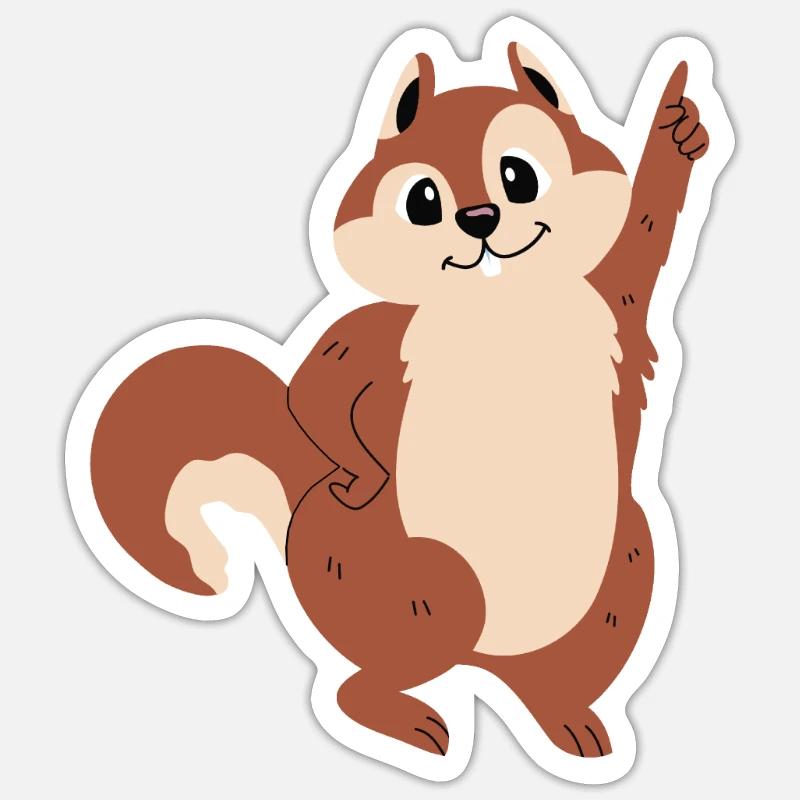 Funny squirrel logs Sticker size S (10 x 10 cm)