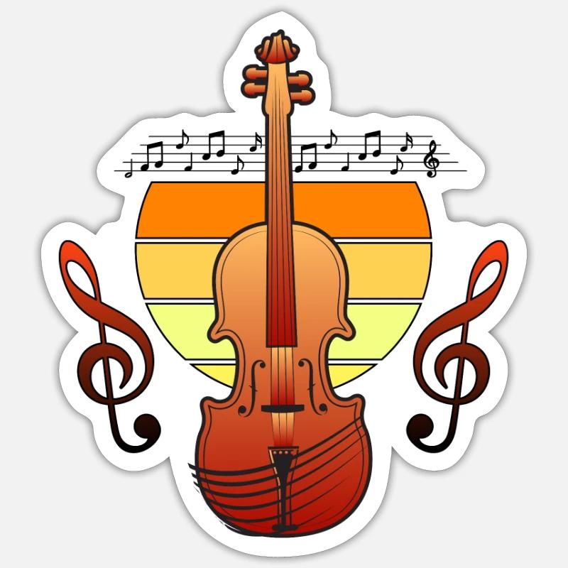 violon - Sticker taille S (10 x 10 cm) - blanc mat