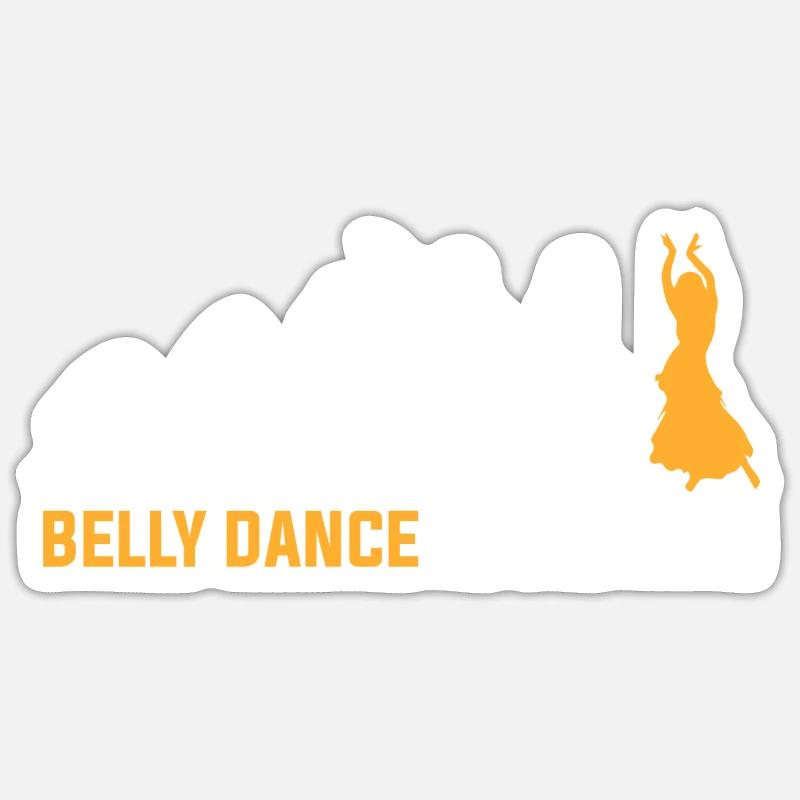 Evolution de la danse du ventre - Sticker taille S (10 x 10 cm) - blanc mat