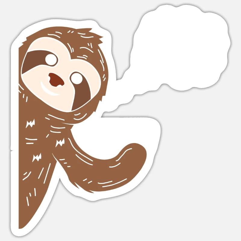 Goodbye Sloth Sloth Waving bye bye Sticker size S (10 x 10 cm)
