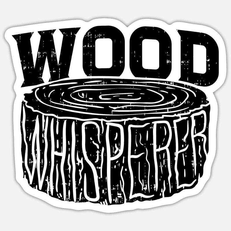 Holz Flüsterer Schreiner Handwerker Geschenkidee - Sticker Größe S (10 x 10 cm) - Mattweiß