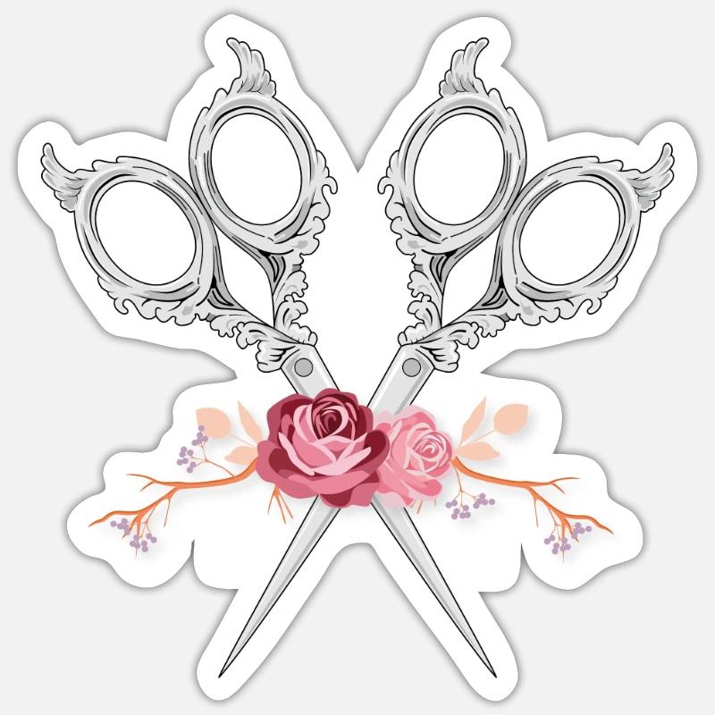 Ciseaux de coiffeur Sticker taille S (10 x 10 cm)