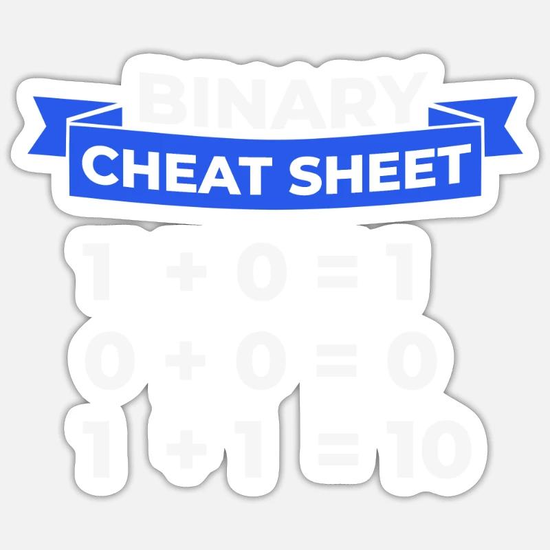 Programmeur binaire - Sticker taille S (10 x 10 cm) - blanc mat