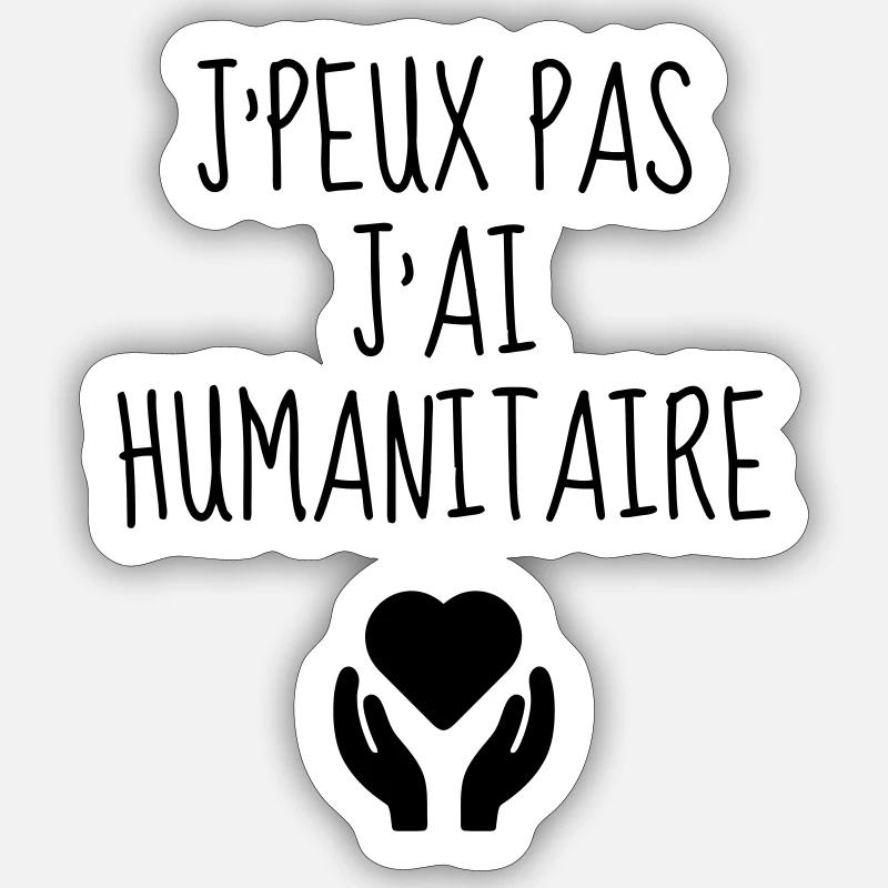 Bénévole / Humanitaire / Solidaire / Aide Sticker taille S (10 x 10 cm)