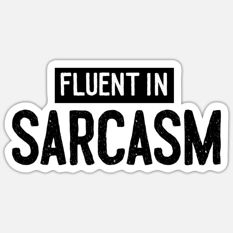 Courant dans le sarcasme - Sticker taille S (10 x 10 cm) - blanc mat
