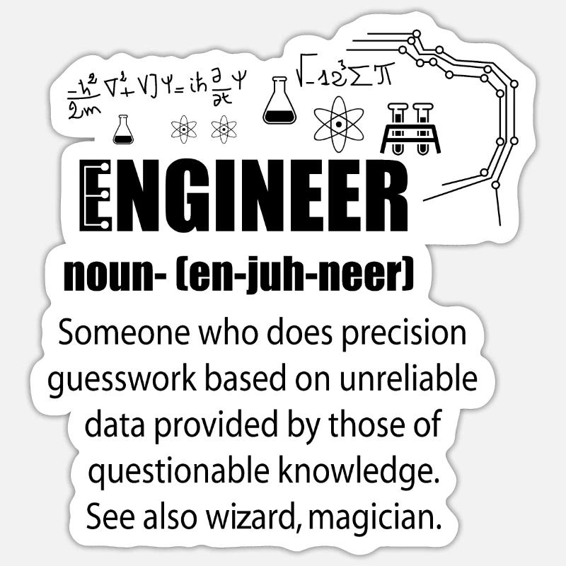 engineer - Sticker size S (10 x 10 cm) - white matte