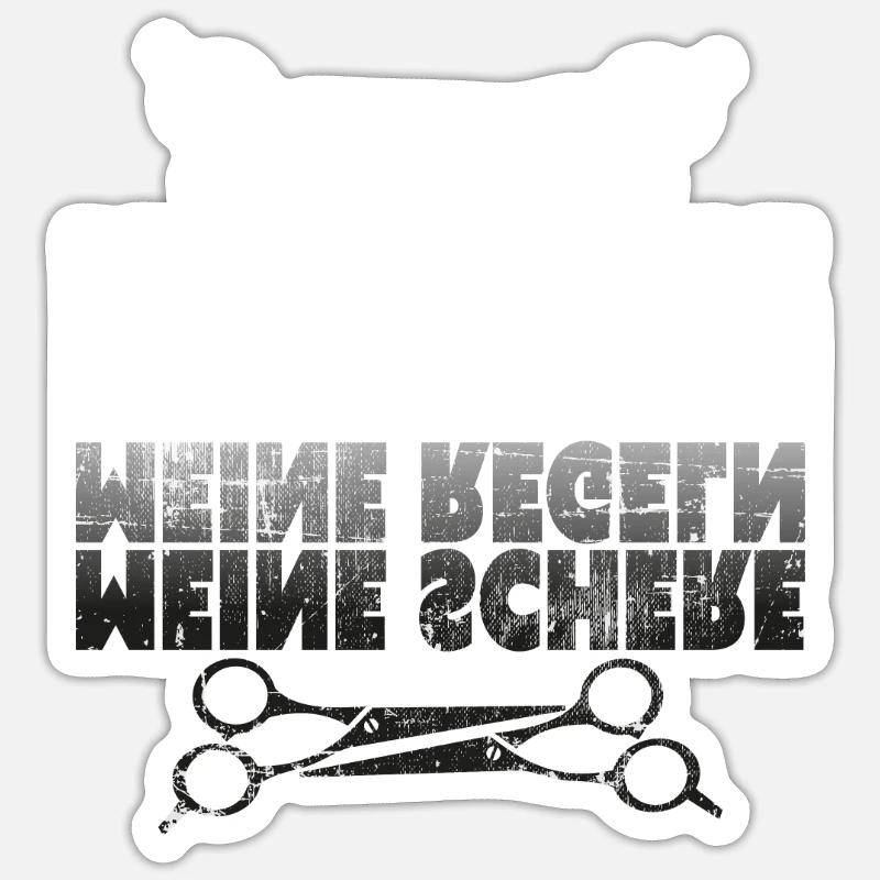 coiffeur - Sticker taille S (10 x 10 cm) - blanc mat