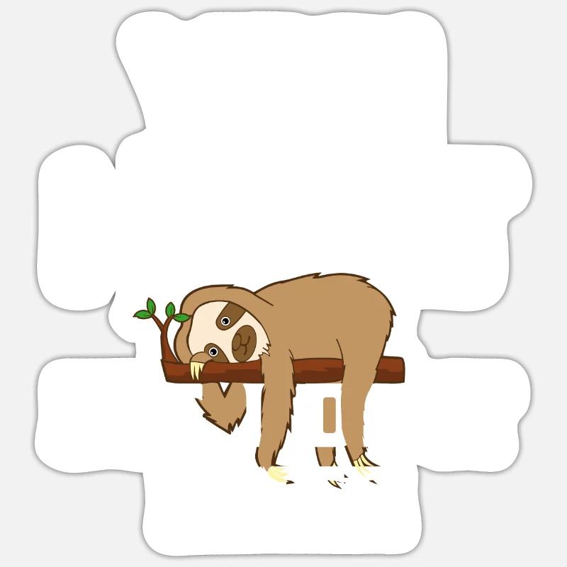 Faultier Spruch - Sticker Größe S (10 x 10 cm) - Mattweiß